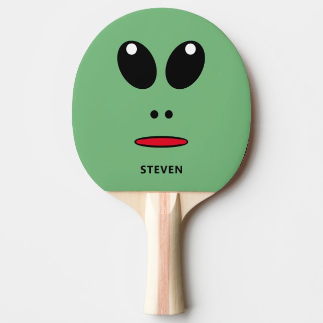 Raquette De Ping Pong Cute Vert Alien Visage amusant Personnalisé KIds (Devant)