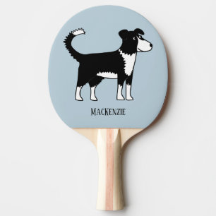 Raquette De Ping Pong Cute Welsh Border Collie Chien