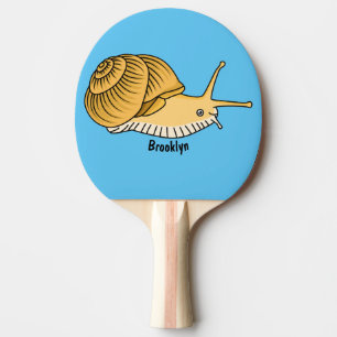 Raquette De Ping Pong Cute yellow snail cartoon