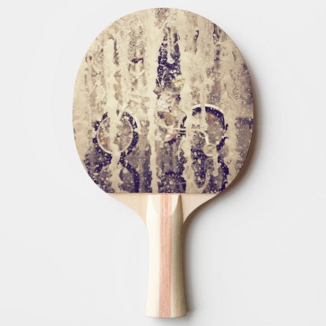 Raquette De Ping Pong Cyclisme dans la pluie (Devant)