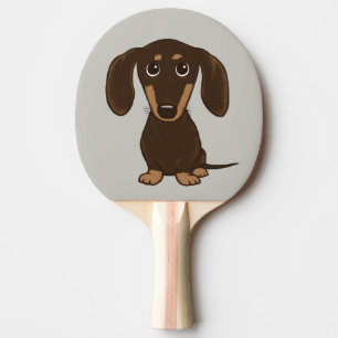 Raquette De Ping Pong Dachshund au chocolat mou Cartoon Wiener Dog
