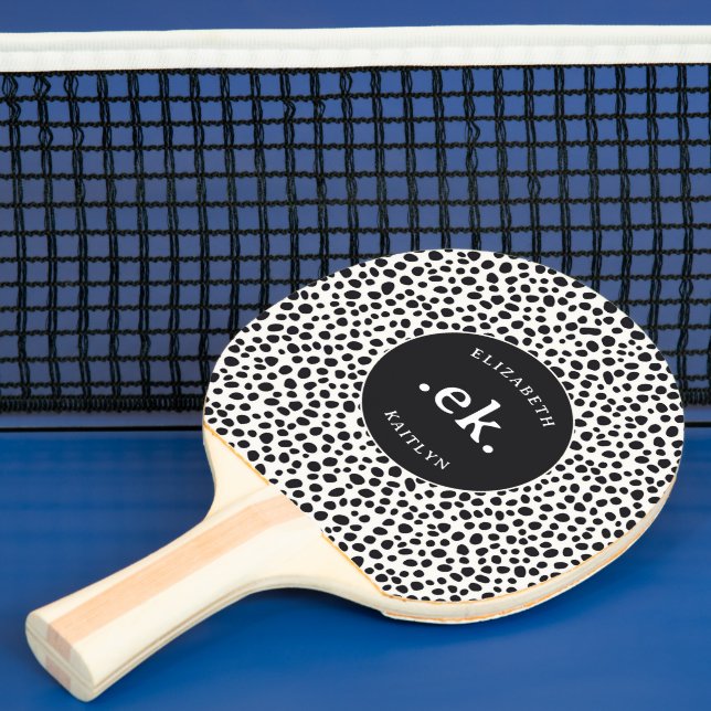 Raquette De Ping Pong Dalmatien Motif Abstrait Monogramme (Insitu)