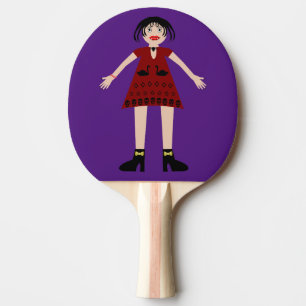 Raquette De Ping Pong Dame vampire gothique d'Halloween