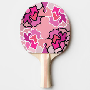 Raquette De Ping Pong Dans L'Art Motif Géométrique Rose Du Milieu Du Siè