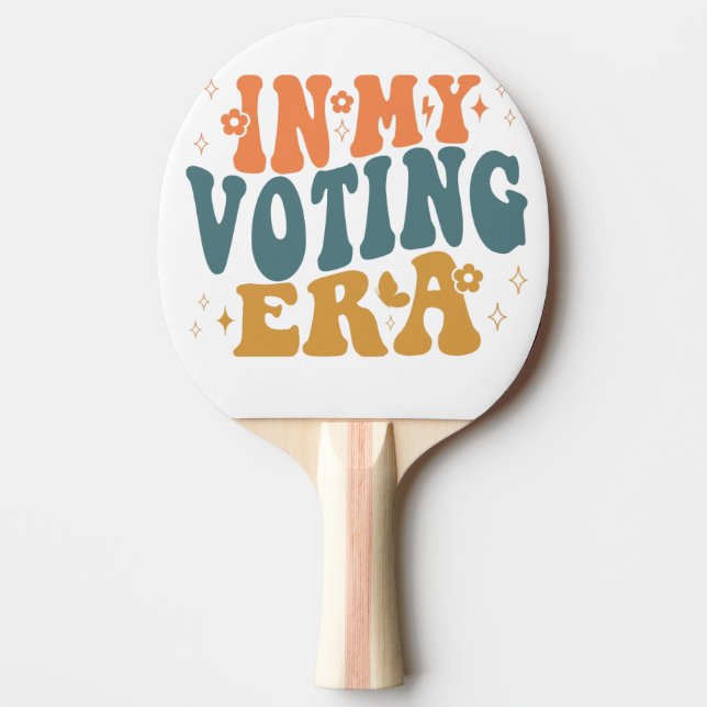 Raquette De Ping Pong Dans Mon Ère De Vote Retro Wavy (Devant)