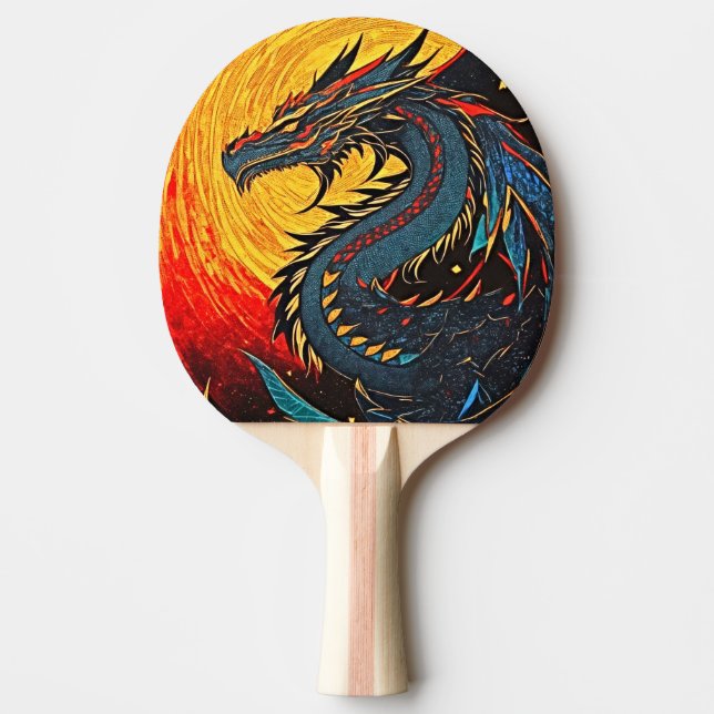 Raquette De Ping Pong Danse Dragon - Art rétro (Devant)