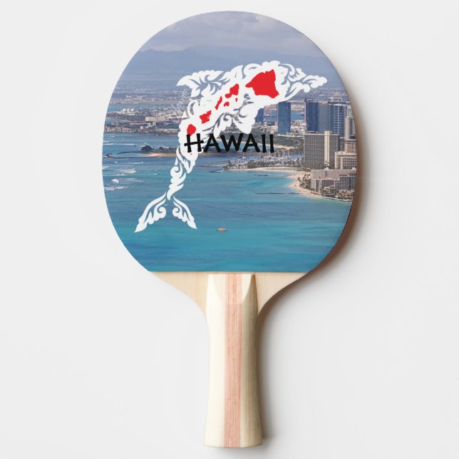 Raquette De Ping Pong Dauphin des îles Hawaii Waikiki (Devant)