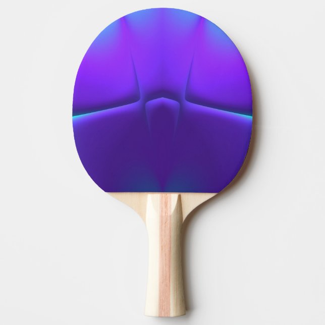 Raquette De Ping Pong DÉCOLLAGE ~ Bleu Violet ~ Fractale Originale ~ (Devant)