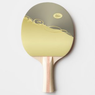 Raquette De Ping Pong Décor de luxe sur or & argent, Monogramme