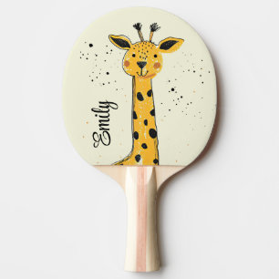 Raquette De Ping Pong Décor de tête de girafe en caricature mignonne