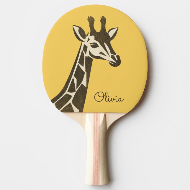 Raquette De Ping Pong Décor en tête de girafe de mignonne (Devant)