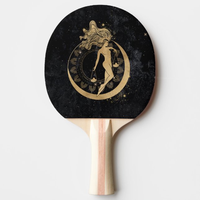 Raquette De Ping Pong Déesse du Zodiaque | Astrologie de la bibliothèque (Devant)
