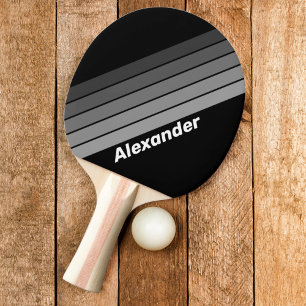 Raquette De Ping Pong Dégradé arc-en-ciel sombre avec nom