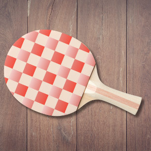 Raquette De Ping Pong Dégradé Caramel Corail à Damier