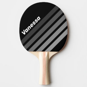 Raquette De Ping Pong Dégradé sombre arc-en-ciel rayures angulaires avec