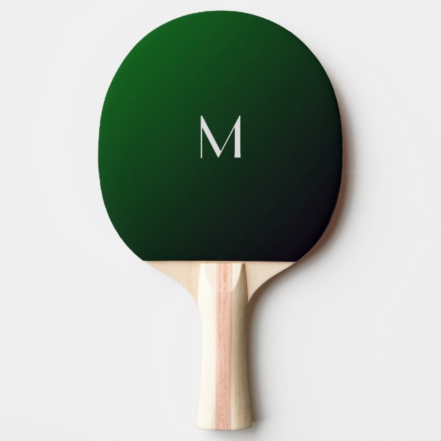 Raquette De Ping Pong Dégradé vert émeraude - monogramme gras (Devant)