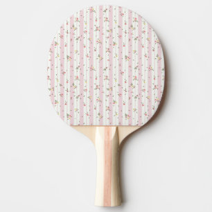 Raquette De Ping Pong Délicat motif floral arrière rose solide