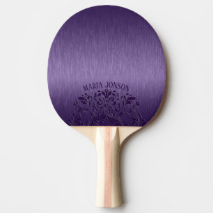 Raquette De Ping Pong Dentelle violette en aluminium brossé métallisé vi