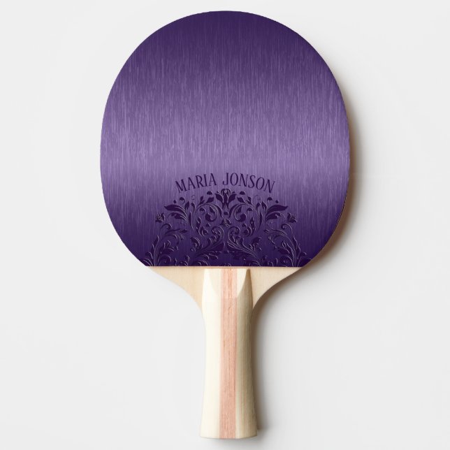 Raquette De Ping Pong Dentelle violette en aluminium brossé métallisé vi (Devant)