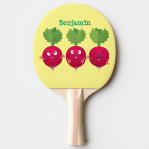 Raquette De Ping Pong Des radis mignons chantant des légumes de dessin a