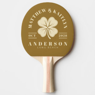 Raquette De Ping Pong Désert Chaud Trèfle Irlandais Chanceux Blason de