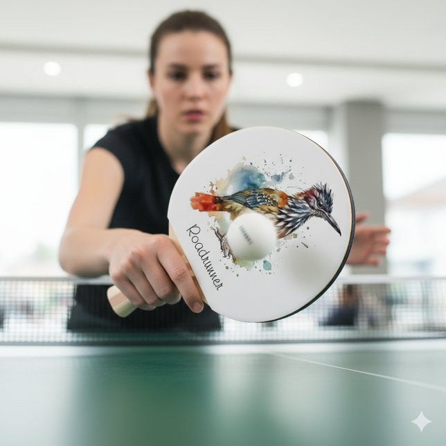 Raquette De Ping Pong Desert Spirit, Roadrunner en Aquarelle, coutume (Créateur téléchargé)