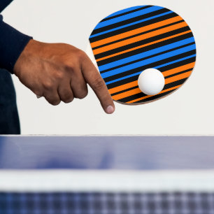 Raquette De Ping Pong Design à rayures verticales bleu orange bleu