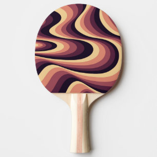 Raquette De Ping Pong Design abstrait violet, rose et beige