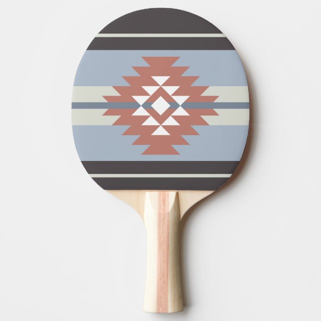 Raquette De Ping Pong Design aztèque en rose et bleu (Devant)