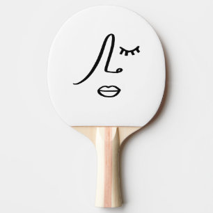 Raquette De Ping Pong Design d'art moderne de visage abstrait minimalist