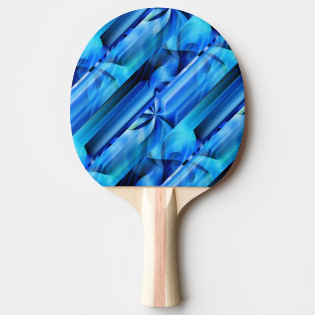 Raquette De Ping Pong Design graphique transparent - bleu noir I (Devant)