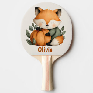 Raquette De Ping Pong Design Halloween Citrouille Fox personnalisé