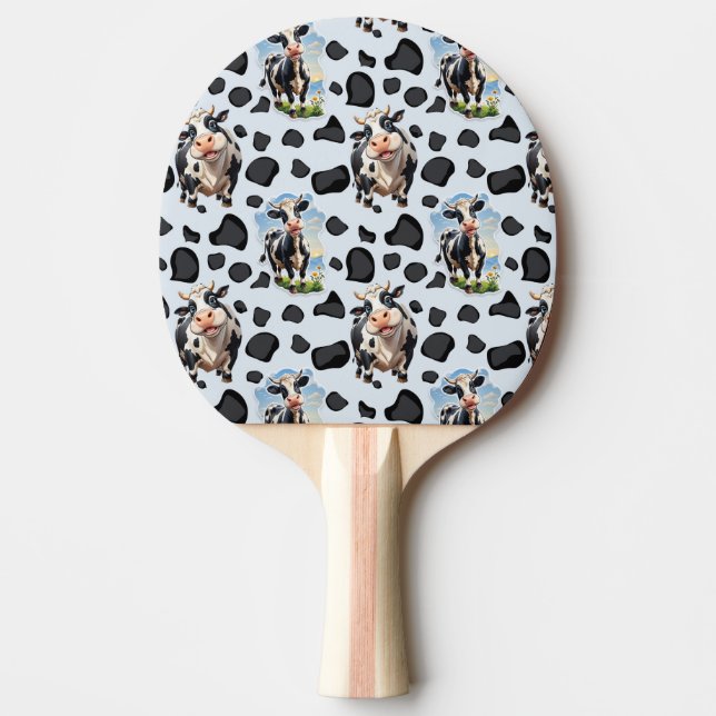Raquette De Ping Pong Design Motif animal de vache (Devant)