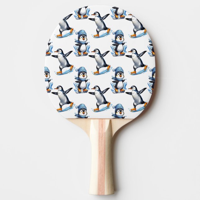 Raquette De Ping Pong Design Motif de pingouins (Devant)