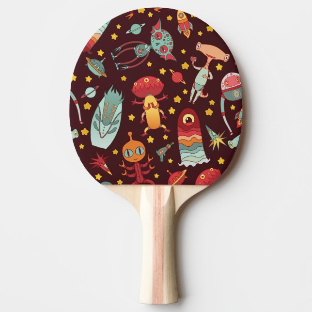 Raquette De Ping Pong Dessin Alien : Espace Vintage (Devant)