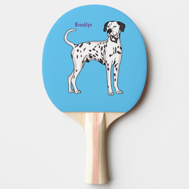 Raquette De Ping Pong Dessin animé de chien dalmate (Devant)