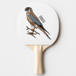 Raquette De Ping Pong dessin animé d'oiseau-kestrel américain