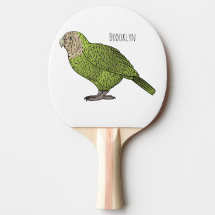 Raquette De Ping Pong dessin animé d'oiseaux de Kakapo