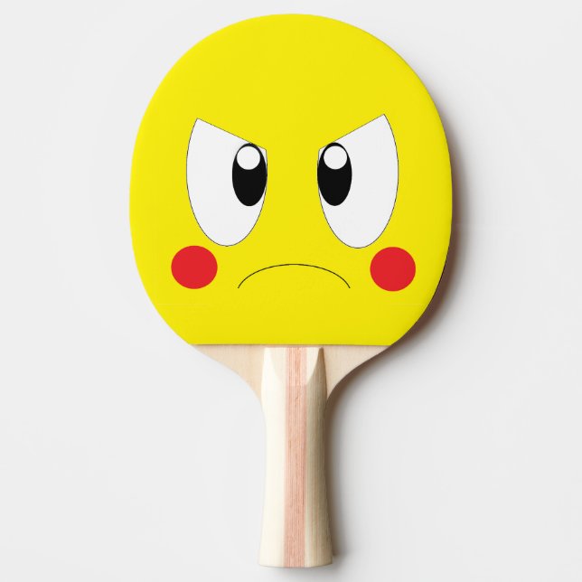 Raquette De Ping Pong Dessin animé en colère (Devant)