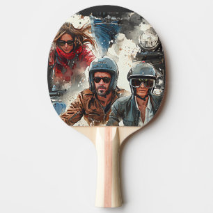Raquette De Ping Pong Dessin aquarelle MotoBikers