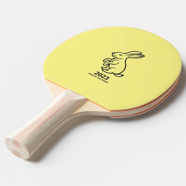 Raquette De Ping Pong dessin au trait de lapin 2023 (Devant Angle)