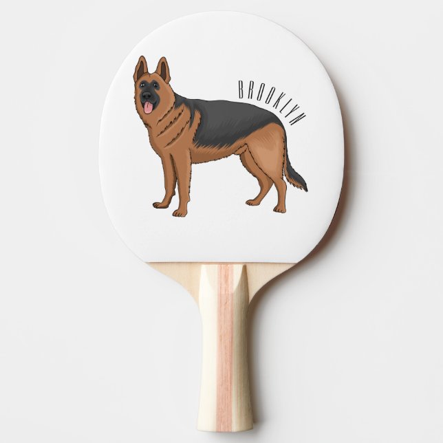 Raquette De Ping Pong dessin de berger allemand (Devant)