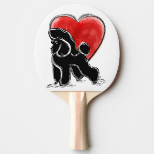 Raquette De Ping Pong Dessin de caniche