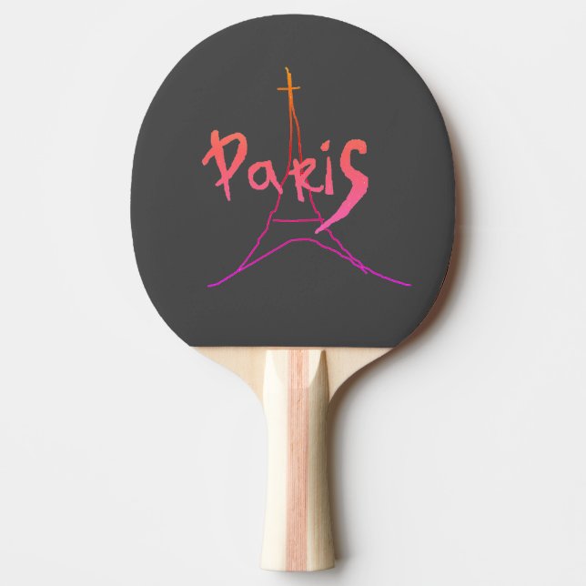 Raquette De Ping Pong Dessin de Paris Eifel Tour Eiffel (Devant)