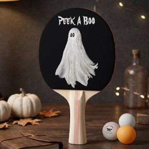 Raquette De Ping Pong Dessin drôle de fantôme d'Halloween passé