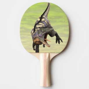 Raquette De Ping Pong Dessin préhistorique drôle d'Aucasaurus rugissant 