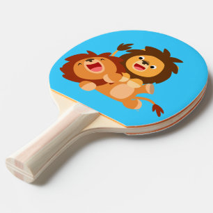 Raquette De Ping Pong Deux Jolies Cartoon Lions Ping Paddle