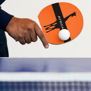 Raquette De Ping Pong Deux tons, orange et noir, girafe