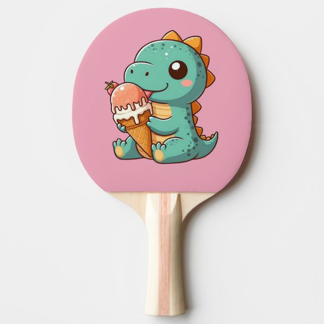 Raquette De Ping Pong Dino mignonne de glace mangeur (Devant)