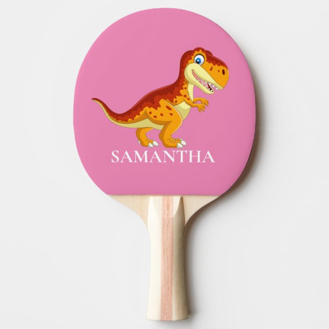 Raquette De Ping Pong Dinosaure T Rex Rose Girl (Devant)